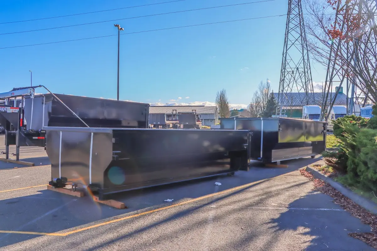 Roll-off dumpster ready for waste disposal at job site for Construction Dumpster Rental in Suncrest